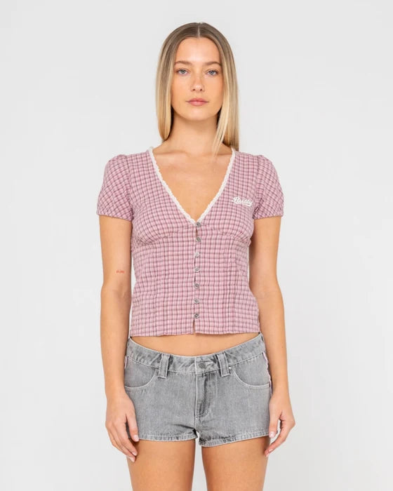 Rusty - Peggy Sue Button Down Blouse | Pink A Boo