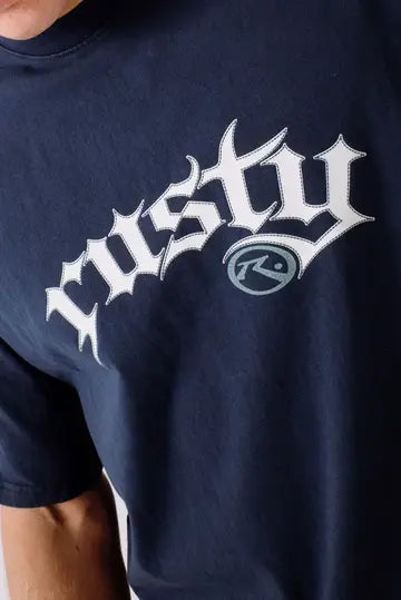 Rusty- Monty Short Sleeve Tee | Navy Blue