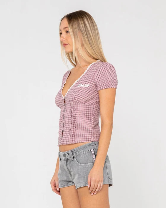 Rusty - Peggy Sue Button Down Blouse | Pink A Boo