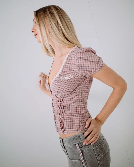 Rusty - Peggy Sue Button Down Blouse | Pink A Boo