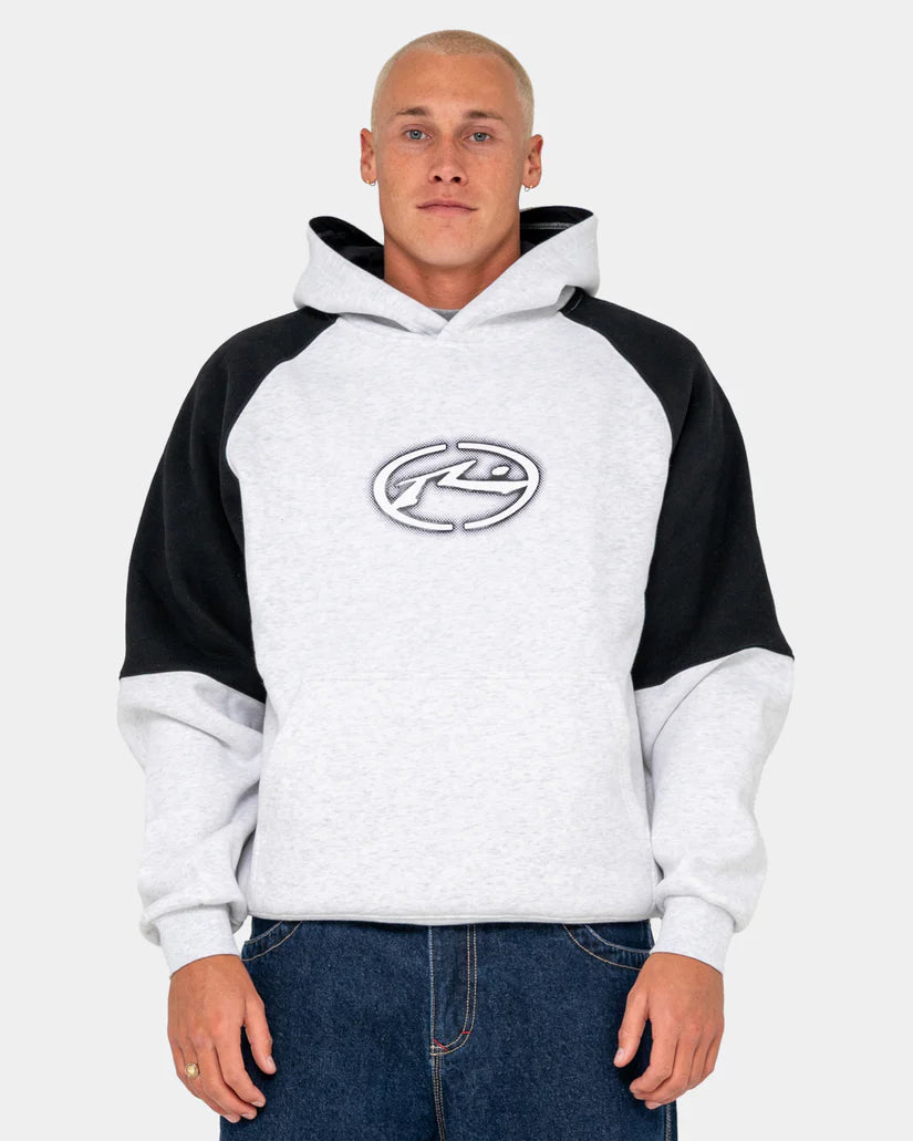 Rusty- Heat Check Hooded Fleece | Ecru/Marle