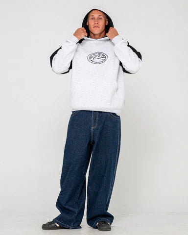 Rusty- Heat Check Hooded Fleece | Ecru/Marle
