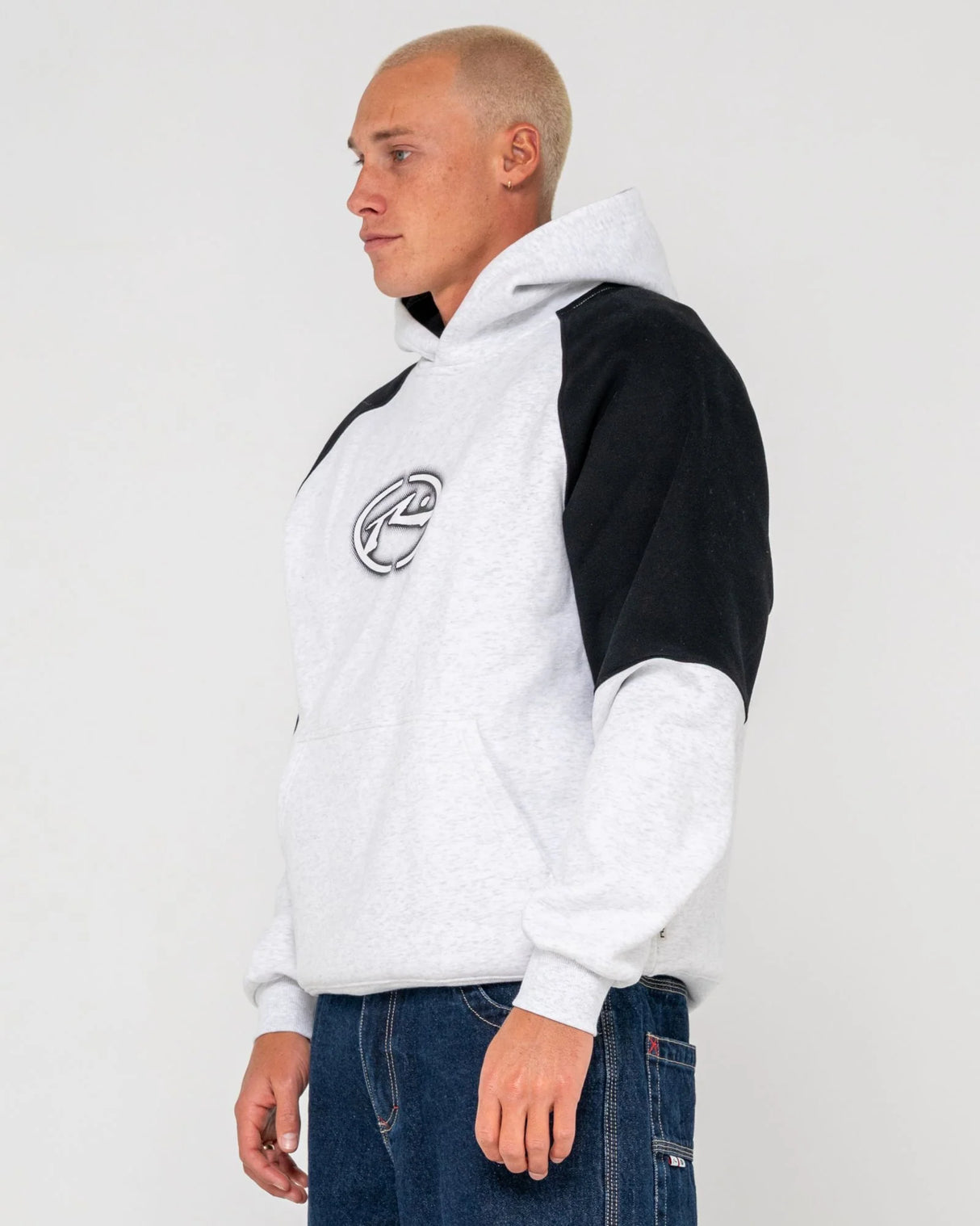 Rusty- Heat Check Hooded Fleece | Ecru/Marle