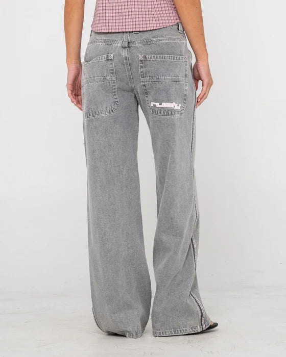 Rusty - Flip Mommy Low Rise Wide Leg Denim Jean | London Summer/ Baby Pink