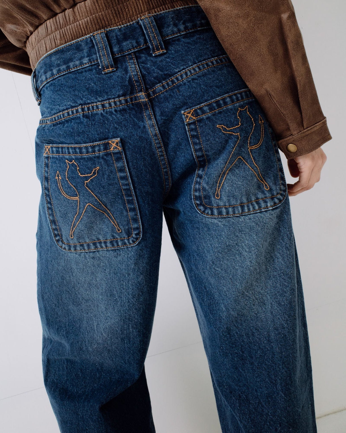 Rusty- RIP Wendy Wide Low Rise Denim Jean Blasted | Deep Sea Blue