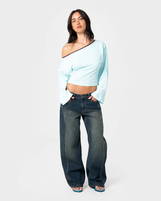 Rusty - Yuno Reverse Long Sleeve Top | Powder Aqua