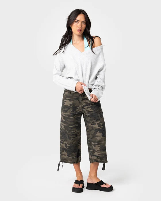 Rusty - Valid Vee Neck Slouch Knit | Ecru Marle