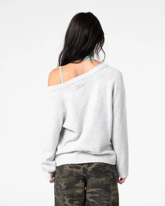 Rusty - Valid Vee Neck Slouch Knit | Ecru Marle