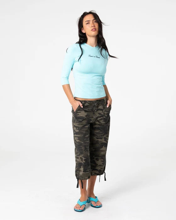 Rusty - Cameron Camo Low Rise Relaxed Capri Pant | Camo