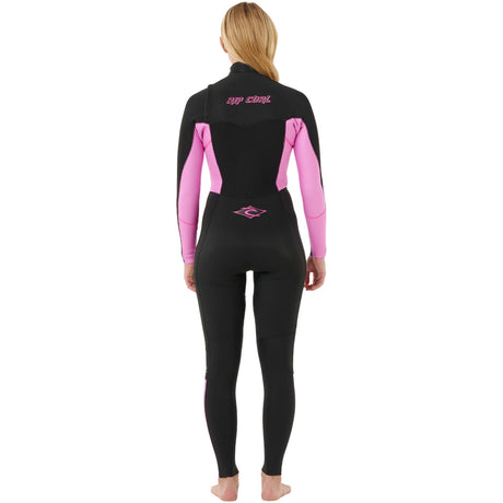 Rip Curl Women’s- Dawn Patrol 5/3 Chest Zip Wetsuit | Black/Pink