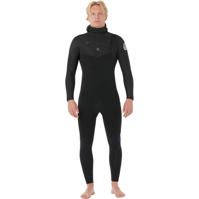 Rip Curl - Dawn Patrol 5/4 Chest Zip Hooded Wetsuit | Black