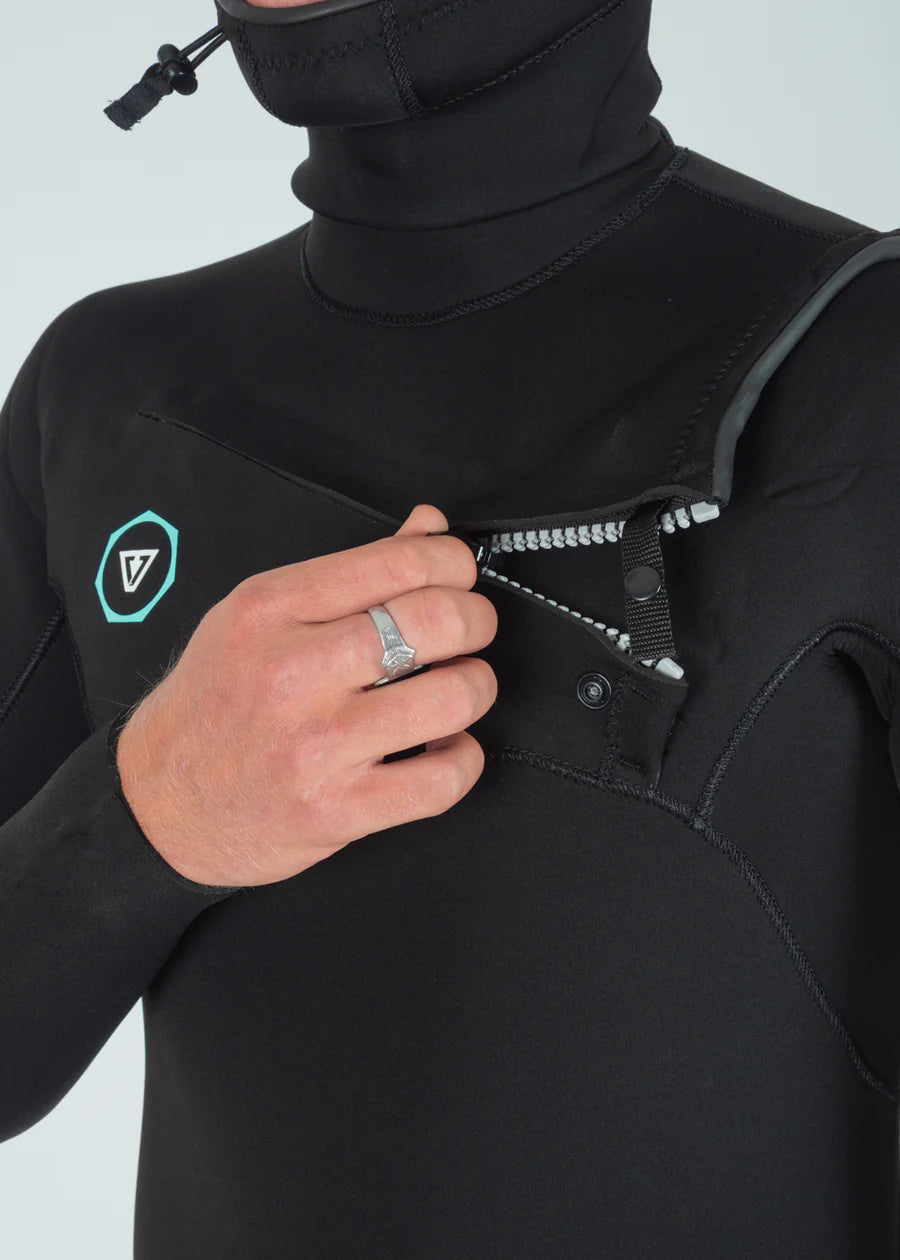 Vissla - 7 Seas 5/4/3 Hooded Chest Zip Wetsuit | Black