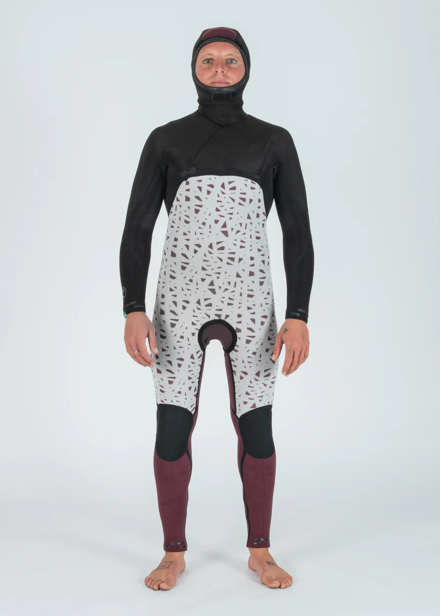 Vissla - 7 Seas 5/4/3 Hooded Chest Zip Wetsuit | Black