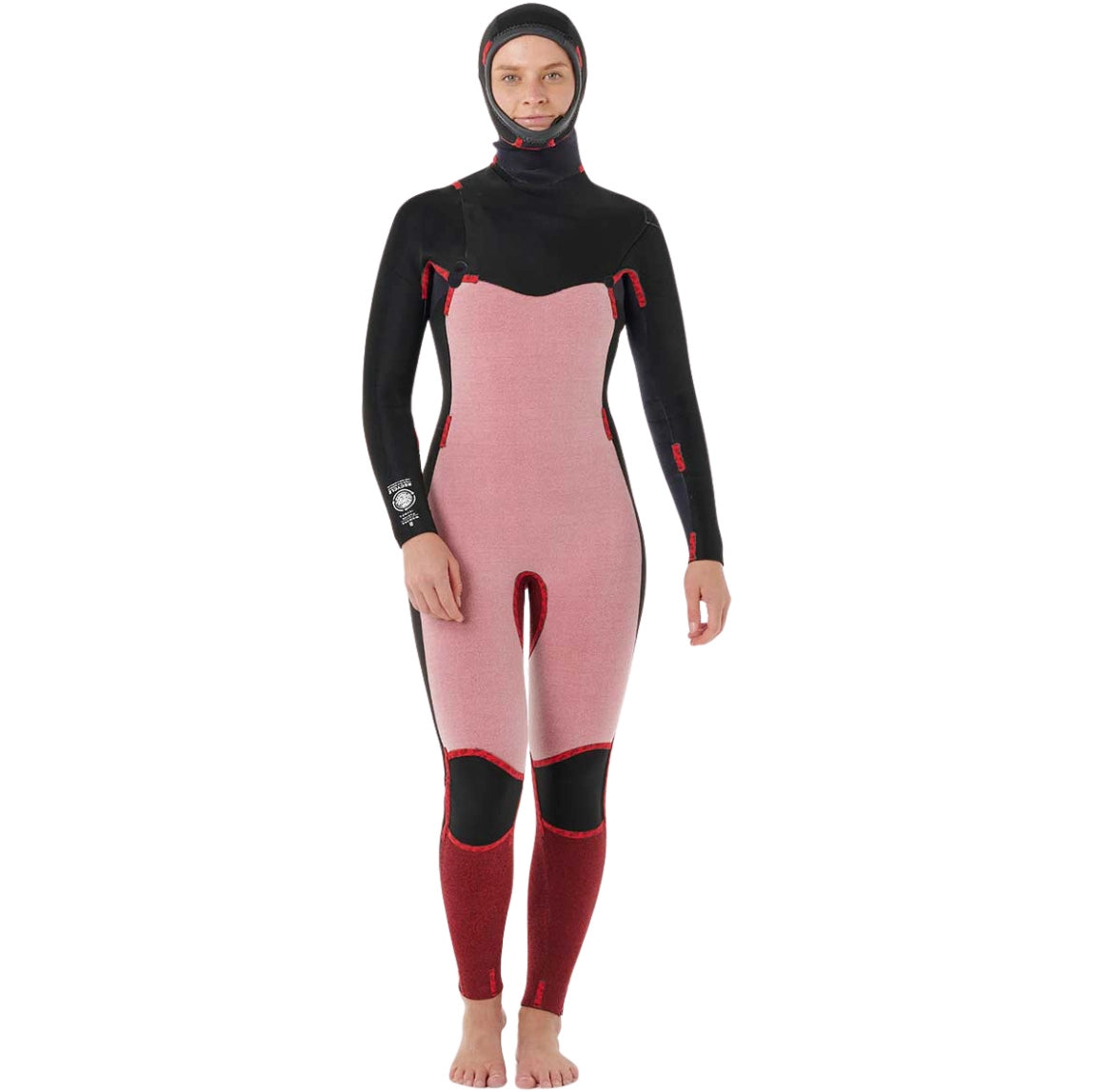 Rip Curl Women’s- Hooded Dawn Patrol Pro 5/4 Chest Zip Wetsuit | Black