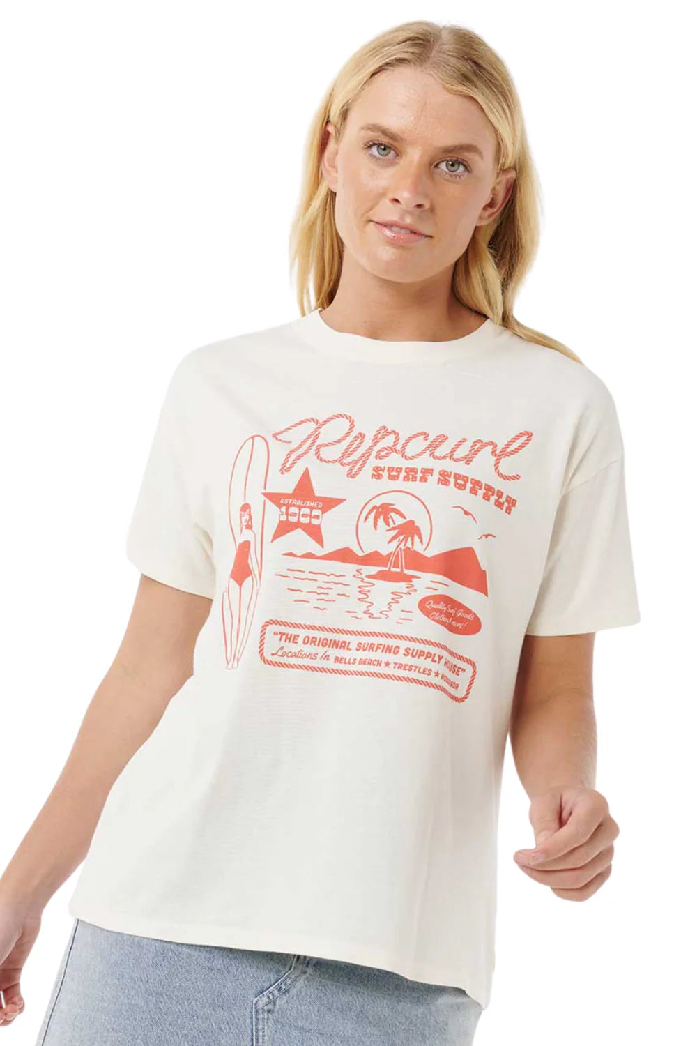 Rip Curl - Surf Supply Relaxed Tee | Bone