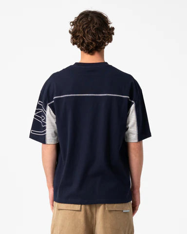 Rusty - Cyber Stripe Short Sleeve Tee | Navy Blue