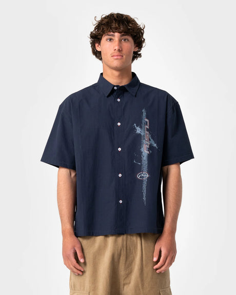 Rusty - Morning Glory Short Sleeve Shirt | Navy Blue