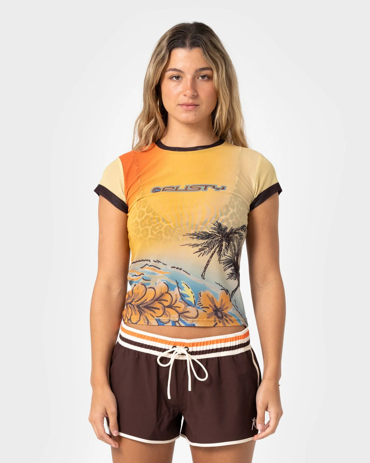 Rusty - La Cabana Mesh Baby Tee | aka Cabana Print