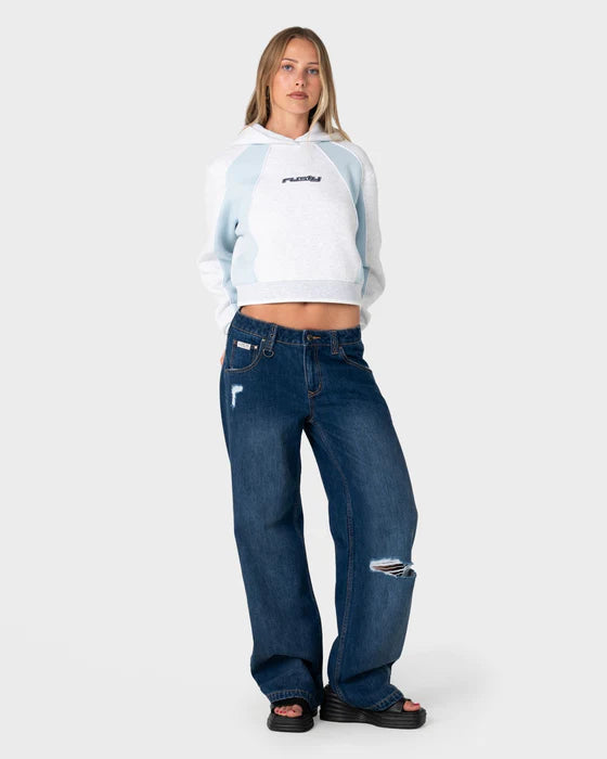 Rusty- Burn Baby Loose Low Rise Jean | Blasted Deep Sea Blue