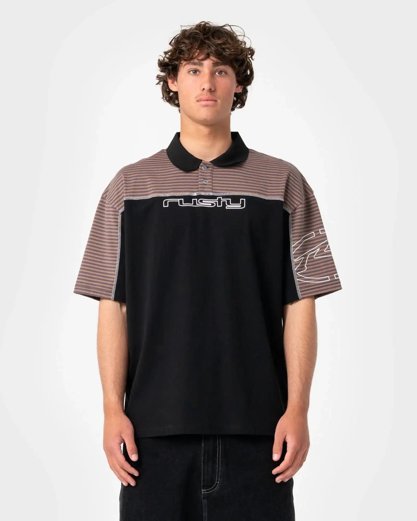 Rusty - Cyber Crime Short Sleeve Polo |  Black
