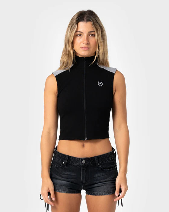 Rusty - Speed Zip Through Tank | Black/grey