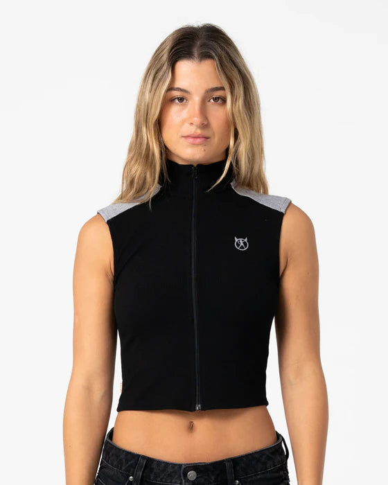 Rusty - Speed Zip Through Tank | Black/grey