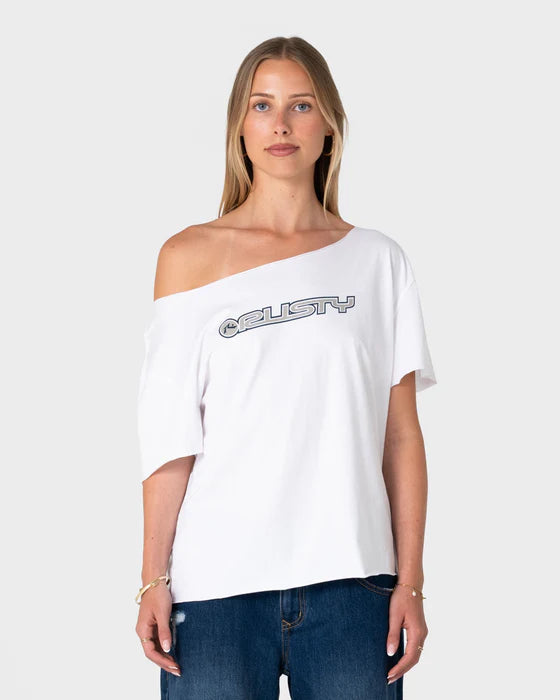 Rusty- New But Old Off Shoulder Tee | White