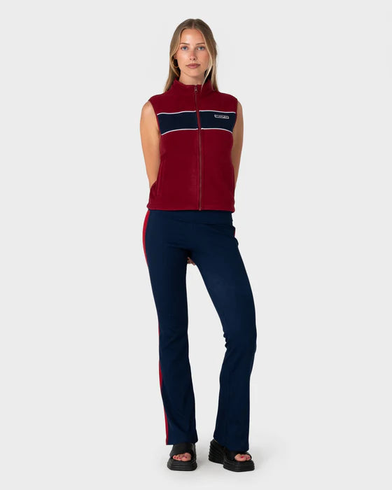 Rusty- Bless Up Polar Fleece Vest | Cranberry / Navy Blue