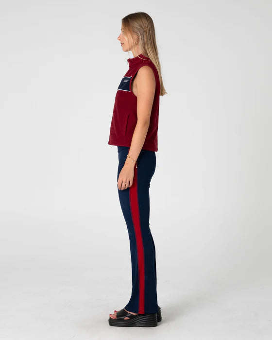 Rusty- Bless Up Polar Fleece Vest | Cranberry / Navy Blue