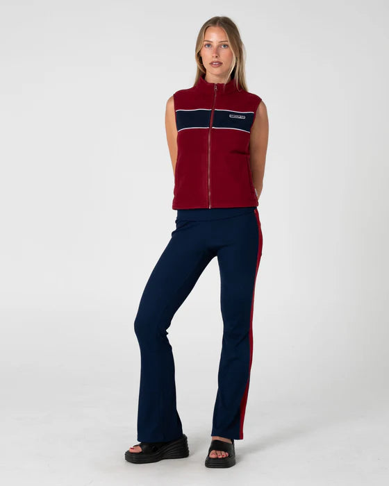Rusty- Bless Up Polar Fleece Vest | Cranberry / Navy Blue