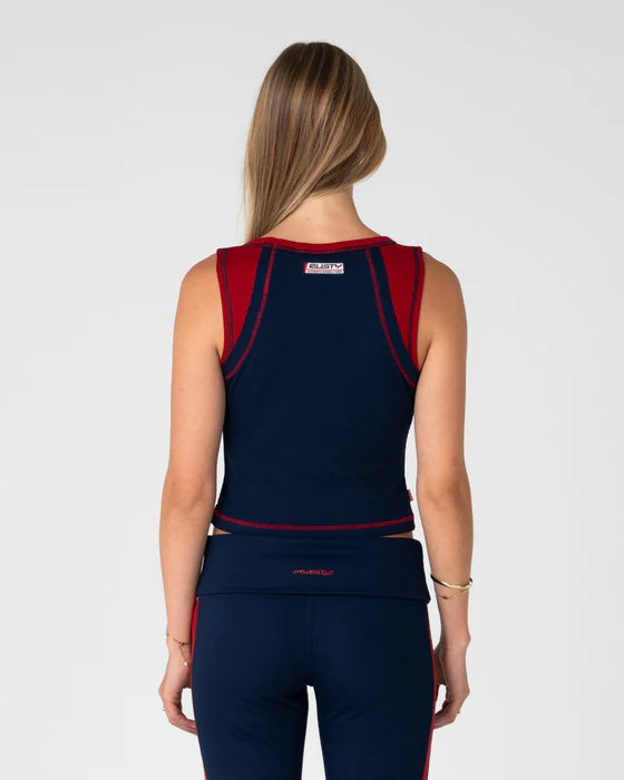 Rusty - Zing Zap Contrast Tank | Navy Blue