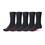 Globe - OG Logo Hi Crew Socks Multi 5pk | Black/Red