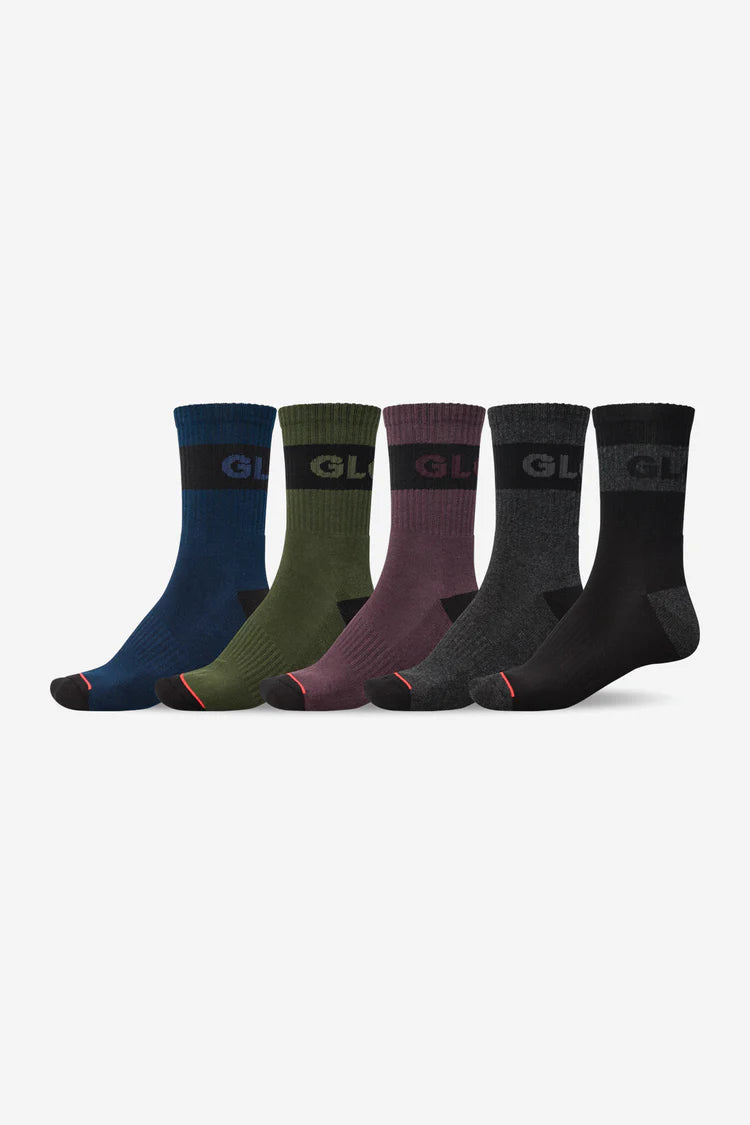 Globe - Horizon Crew Socks Multi 5pk | Dark/Assorted