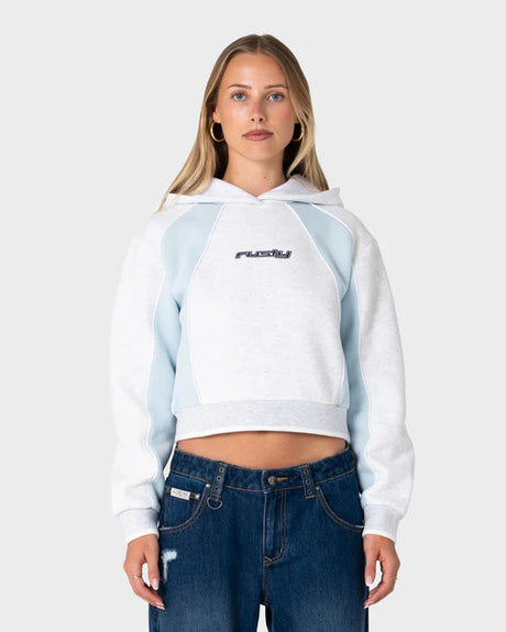 Rusty - Mini Two Tides Cropped Hooded Fleece | Ecru Marle