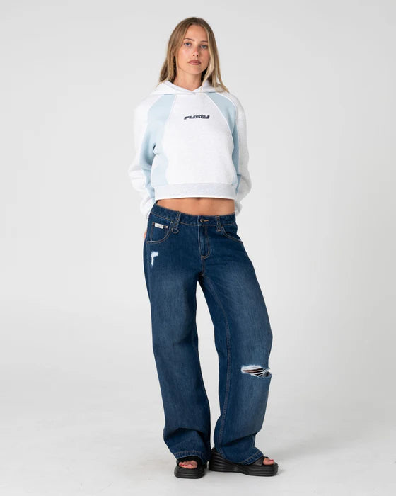 Rusty - Mini Two Tides Cropped Hooded Fleece | Ecru Marle