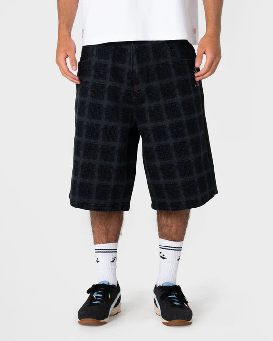 Rusty - Griddy Wide Baggy Jort | Black Out