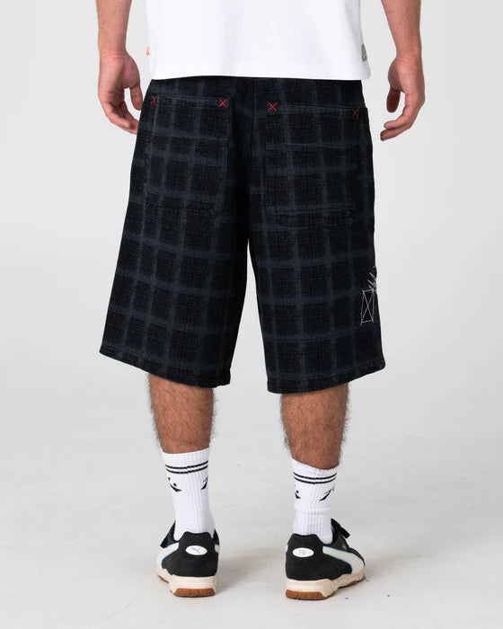 Rusty - Griddy Wide Baggy Jort | Black Out