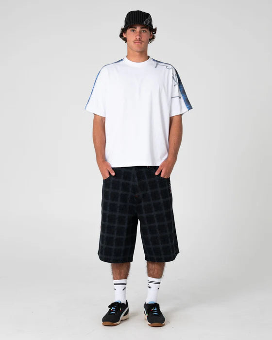 Rusty - Griddy Wide Baggy Jort | Black Out