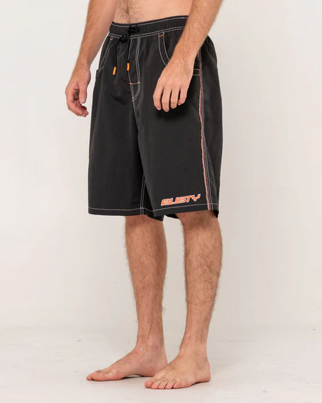 Rusty - Flip Daddy 22” Boardshort | Black/Orange