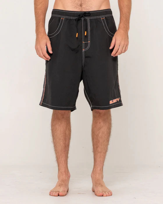 Rusty - Flip Daddy 22” Boardshort | Black/Orange
