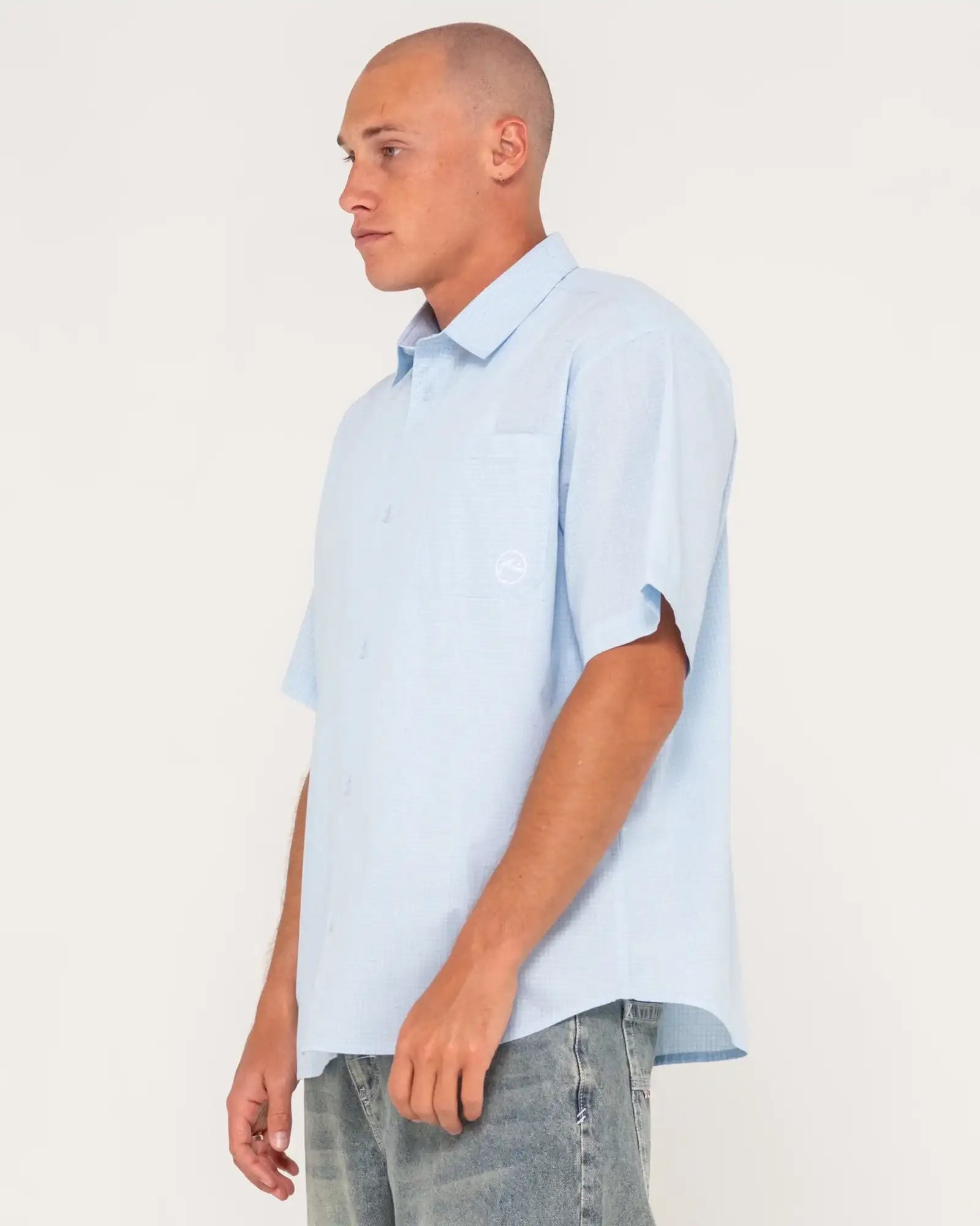 Rusty - Hoodus Check Short Sleeve Shirt |  Smoke Blue