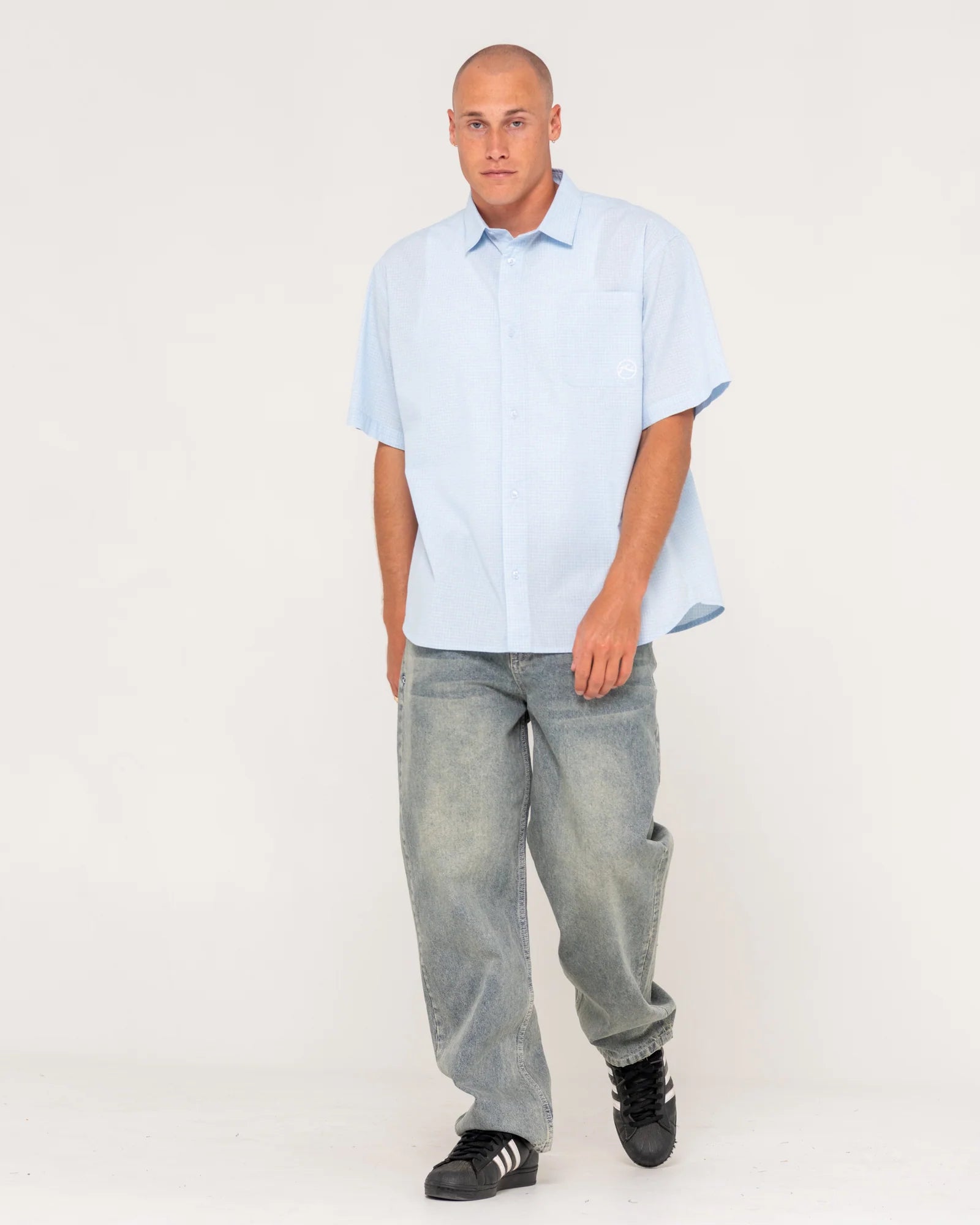 Rusty - Hoodus Check Short Sleeve Shirt |  Smoke Blue