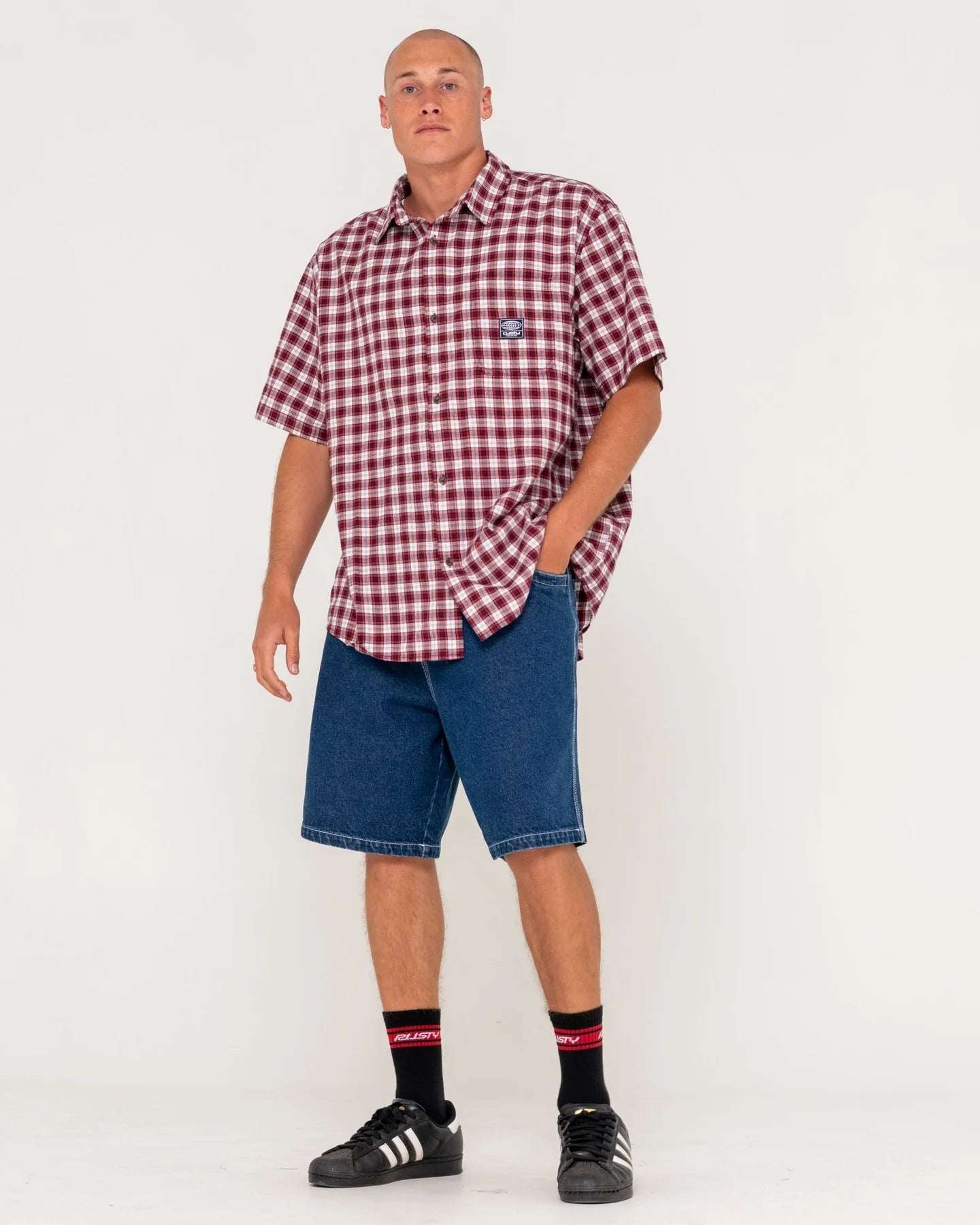 Rusty - Worldwide Curved Hem Short Sleeve Shirt |  Rhubarb