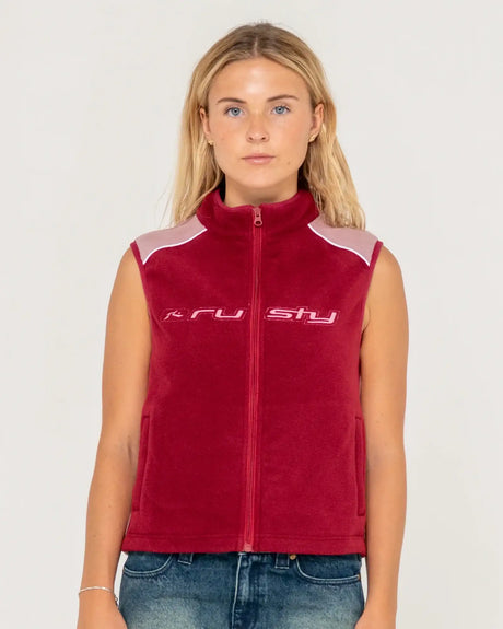 Rusty- Mr Cool Polar Fleece Vest | Cranberry