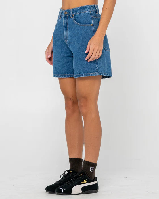 Rusty - Cyprus High Denim Short | Middy Blue