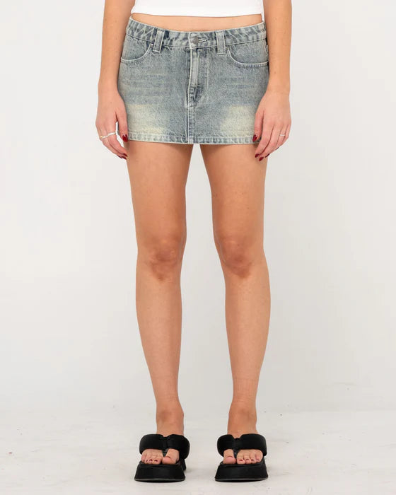 Rusty - Norty Low Rise Denim Micro Mini Skirt | Dirty Dawg