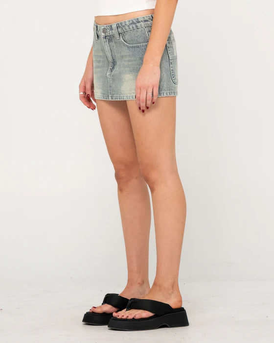 Rusty - Norty Low Rise Denim Micro Mini Skirt | Dirty Dawg