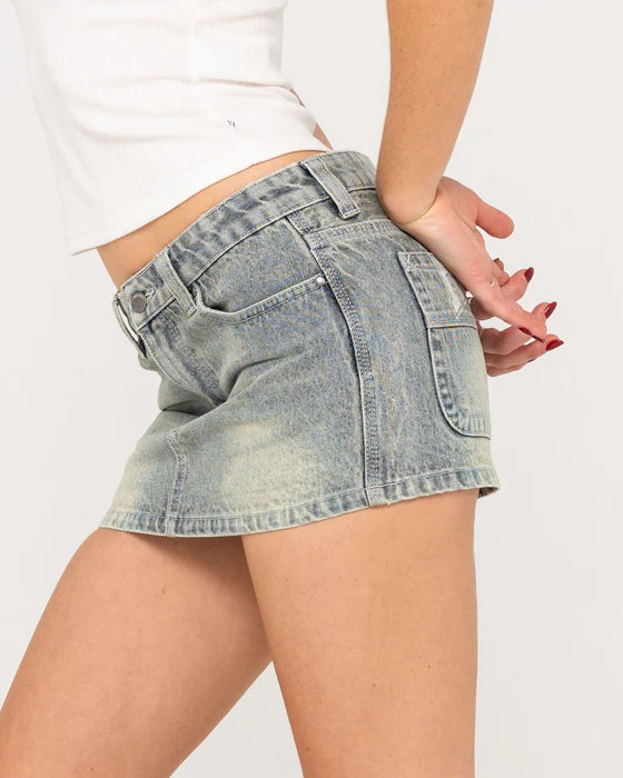 Rusty - Norty Low Rise Denim Micro Mini Skirt | Dirty Dawg
