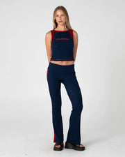 Rusty - Hilton Low Rise Bootleg Rib Pant | Navy Blue