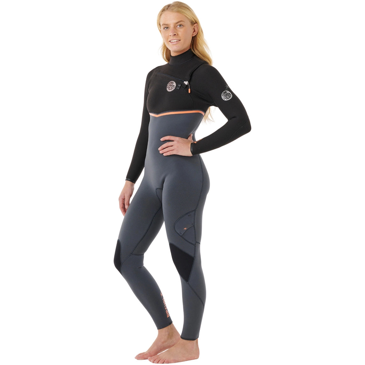 Rip Curl - Women’s E-Bomb 3/2 Chest Zip Wetsuit | Charcoal
